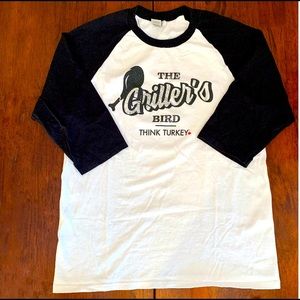 NWOT, BBQ, ‘Grillers Bird’ Turkey 3/4 Sleeve Baseball T-shirt, size M